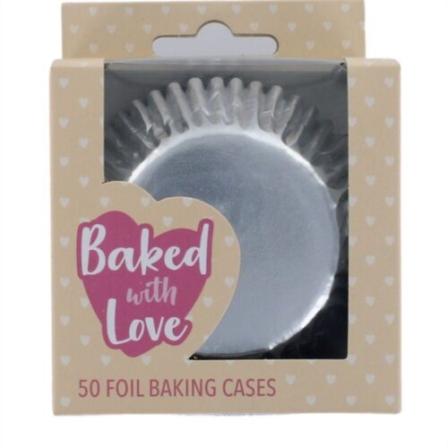 Baked with Love Foil Baking Cases - Silver (pack of 50)