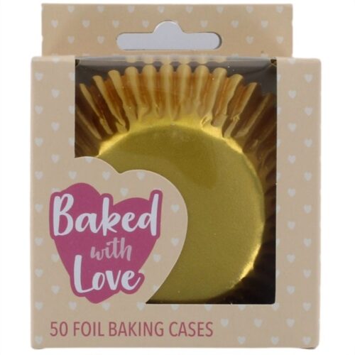 Gold Foil Cupcake Baking Cases Single Pack 50