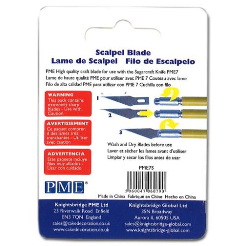 PME 5 Pack Scalpel Blades back of pack