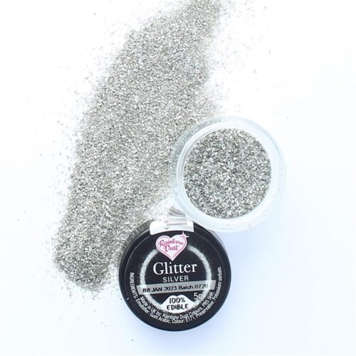 Rainbow Dust Edible Glitter Silver Loose Pot