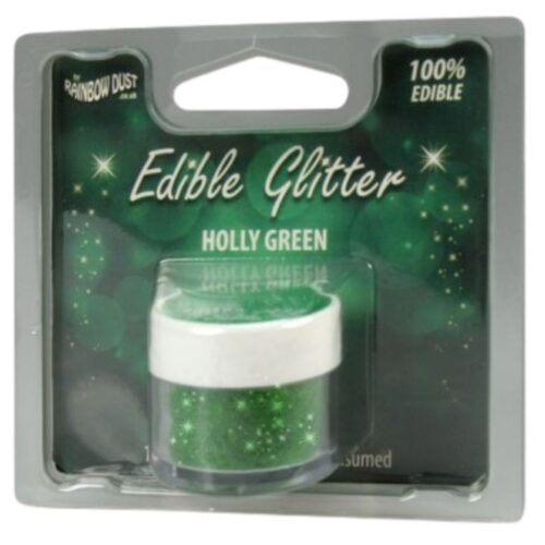 Rainbow Dust Edible Glitter - Holly Green