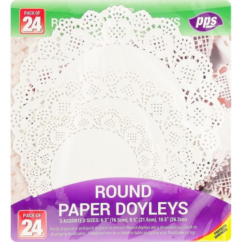 Paper Doilies / Doyleys - White (Pack of 24) Mixed Size
