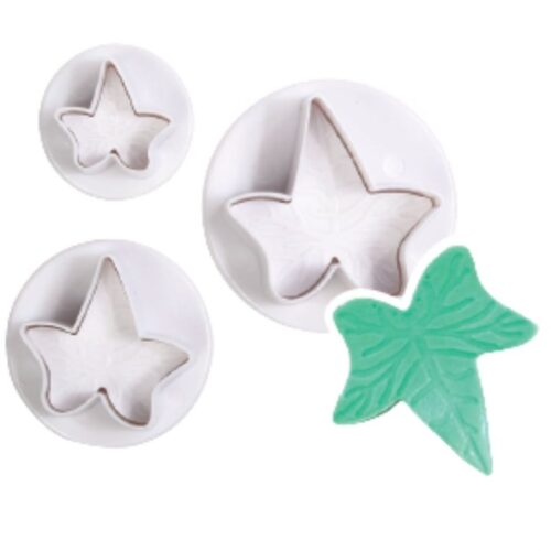 Ivy Leaf Plunger Cutters close up with sample