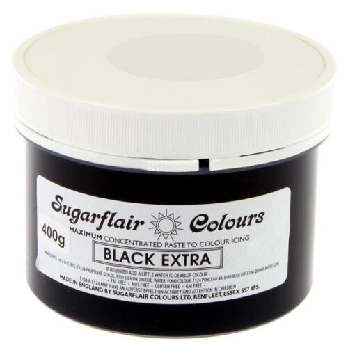sugarflair black extra paste colour 400g