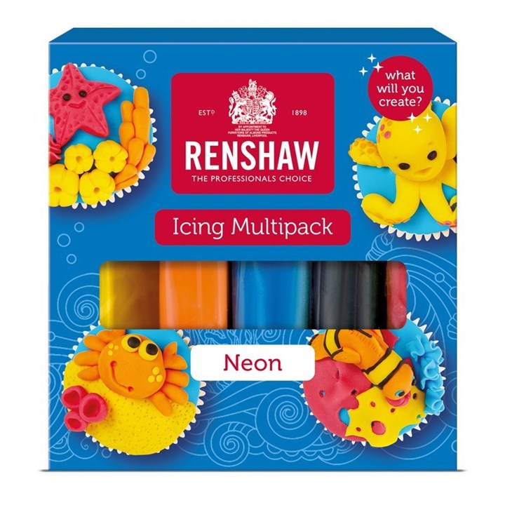 Renshaw Ready to Roll Sugarpaste Icing Neons - Multipack