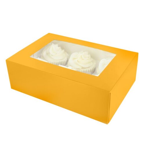 Cupcake Box, holds 6 or 12 - Sunflower - Single
