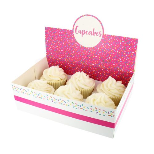 Cupcake Display Box, holds 6 or 12 - Sprinkles - Single