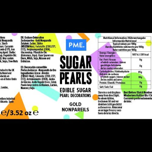 4mm Sugar Pearls Shimmer Gold 60g label