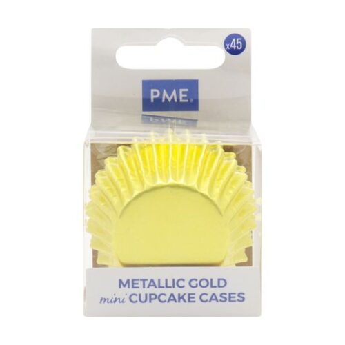 Foil Cupcake Cases Gold mini pack of 45 front of pack