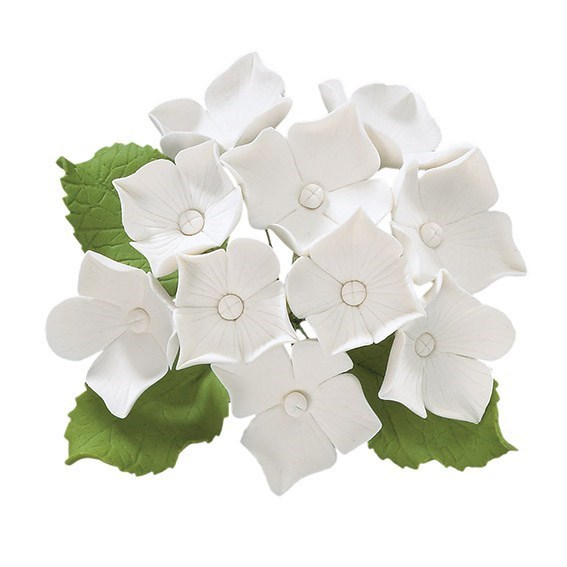 Gum Paste White Hydrangea Bunch