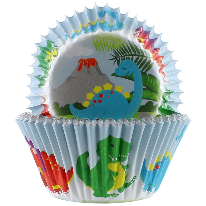 dinosaur cupcake cases closeup