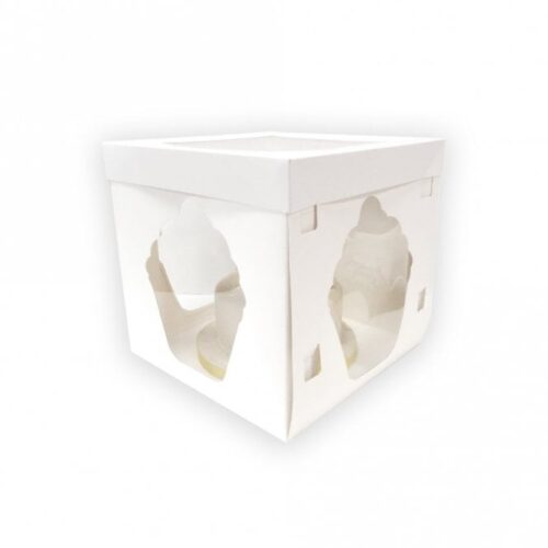 white 10 inch luxury satin finish giant cupcake box
