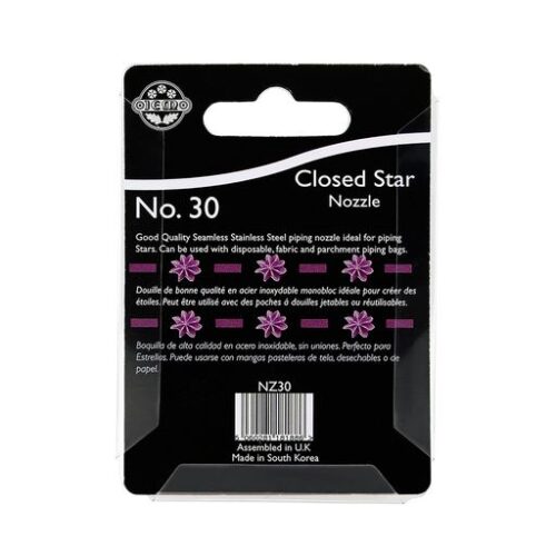 Closed Star #30 Back of Packaging