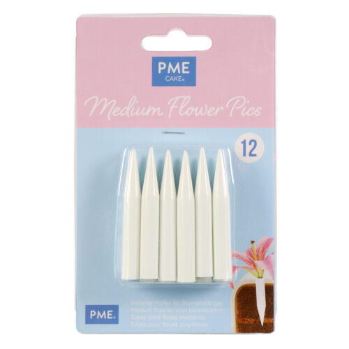 Flower Picks Medium White - 50mm (pack of 12) PME front of pack