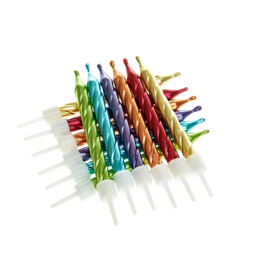 Metallic Rainbow Candles pack of 12