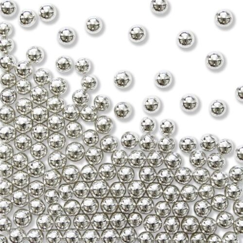 PME Silver Sugar Pearls 4mm contents loose