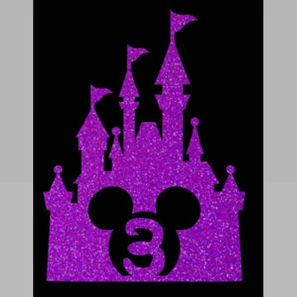 Castle Style Personalised Cake Topper purple