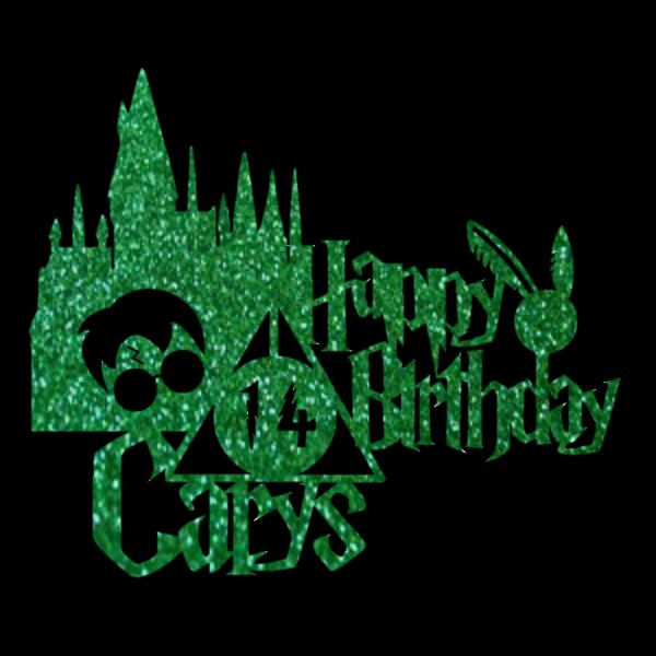 Harry Potter Style Personalised Cake Toppers Green