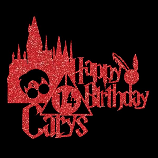 Harry Potter Style Personalised Cake Toppers Red