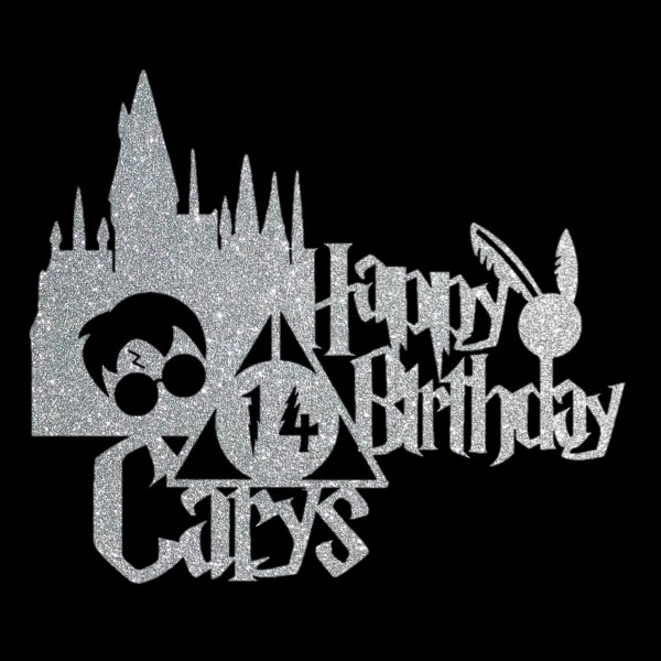 Harry Potter Style Personalised Cake Toppers Silver