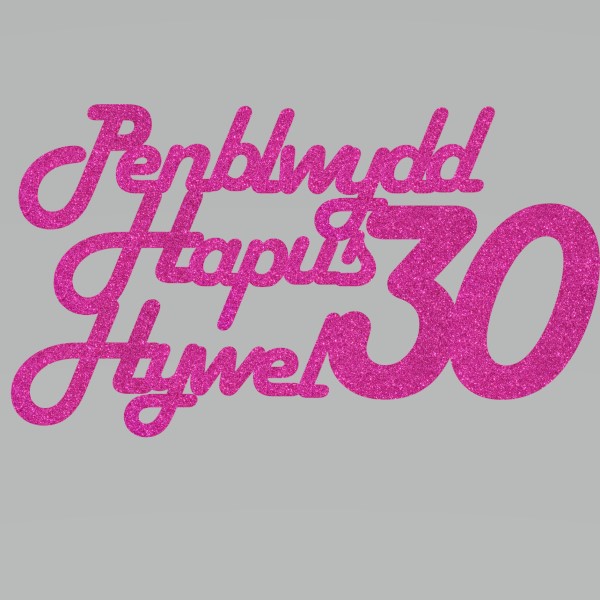 Penblwyd Hapus Personalised Cake Topper Hot Pink