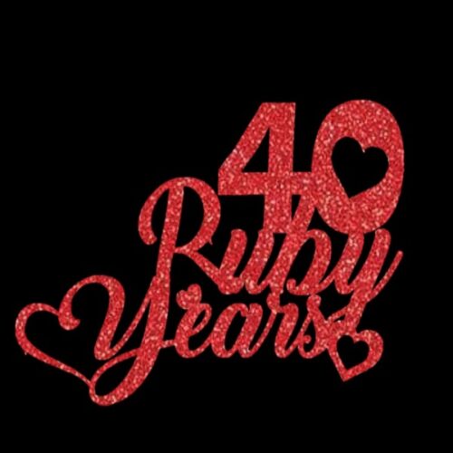 Ruby (40th) Anniversary Cake Topper
