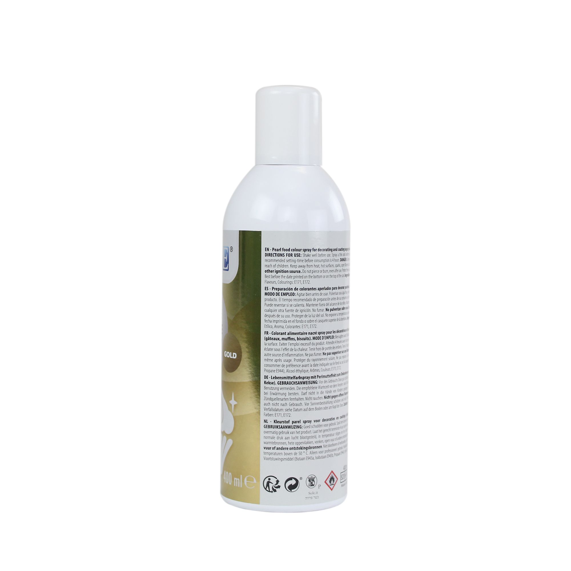 PME Gold Edible Lustre Spray - 400ml back
