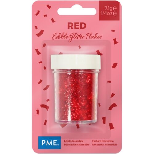 PME Edible Glitter Flakes Red